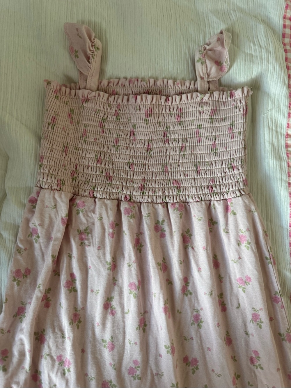 In my Jammers Pink Floral Smocked Romper - Picture 4 of 7